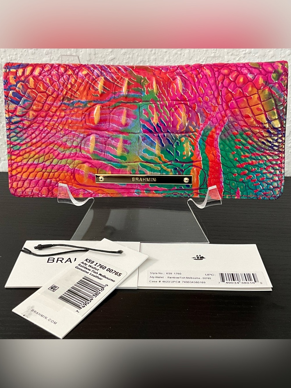 Brahmin Ady RAINBOW FISH MELBOURNE Slim Leather Wallet EXCELLENT